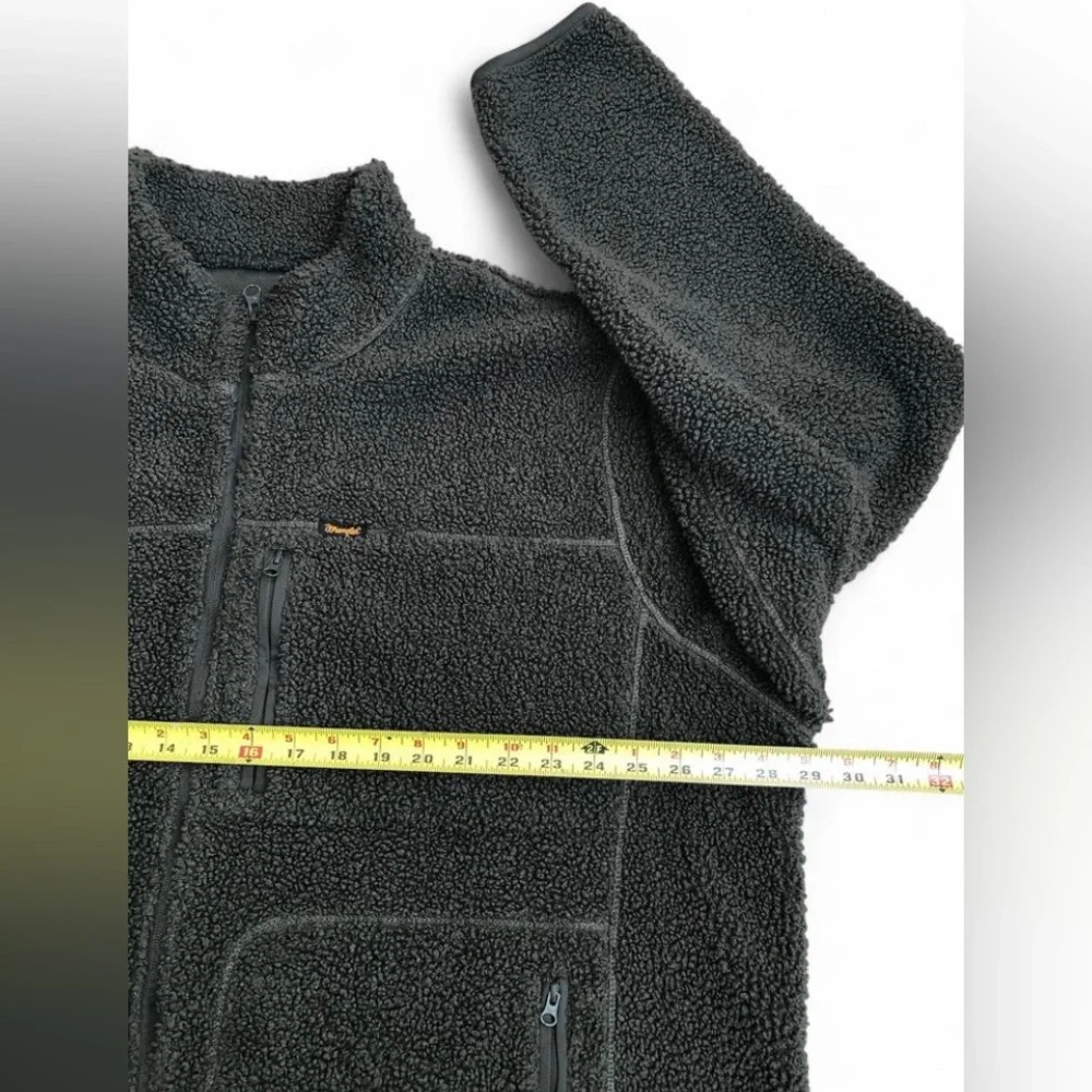 Wrangler Men's Multi-Pocket Sherpa Jacket Charcoal Size XXL Full Zip Heavyweight